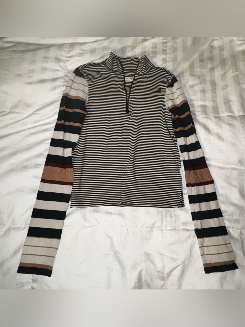 We The Free Striped Quarter-Zip long sleeve